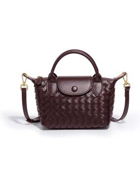 Chic Mini Braided Leather Handbag | Stylish Women's Top Handle Satchel for
